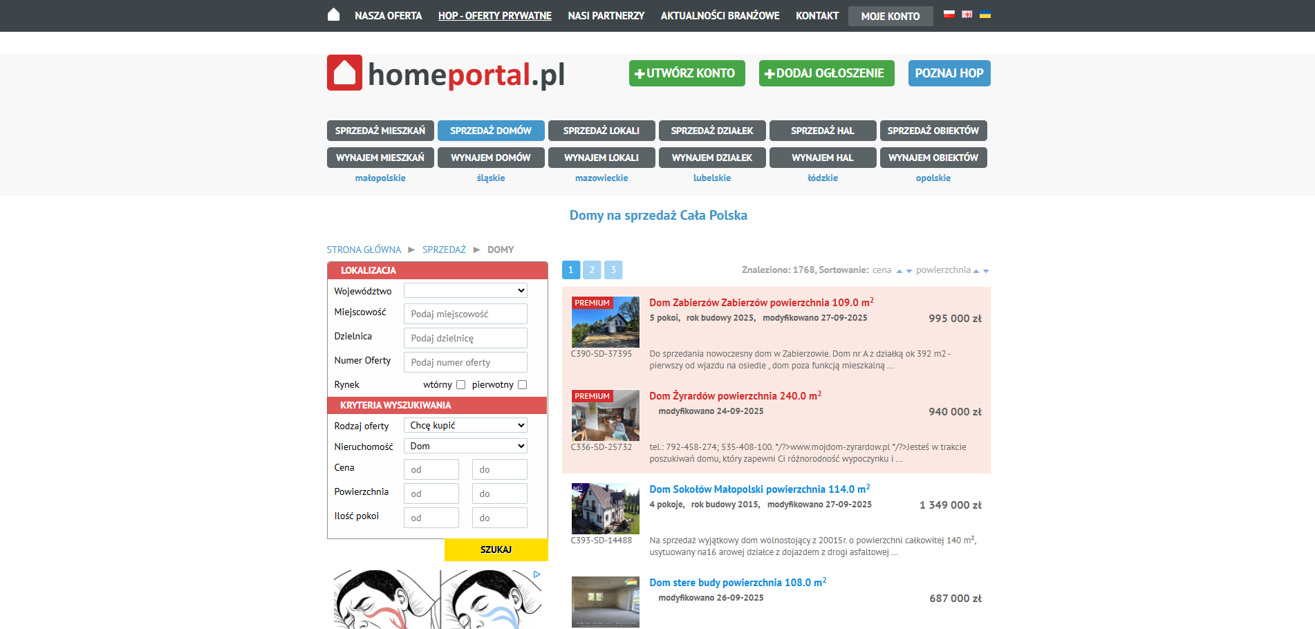 Typy domów na sprzedaż w całej Polsce - od budynków miejskich po podmiejskie działki