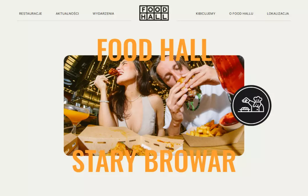 Zrzut ekranu strony Food Hall Stary Browar
