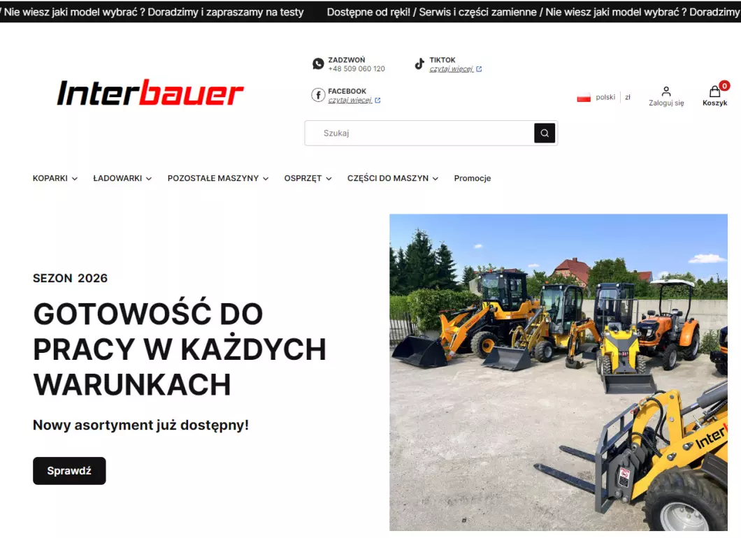Zrzut ekranu strony Interbauer