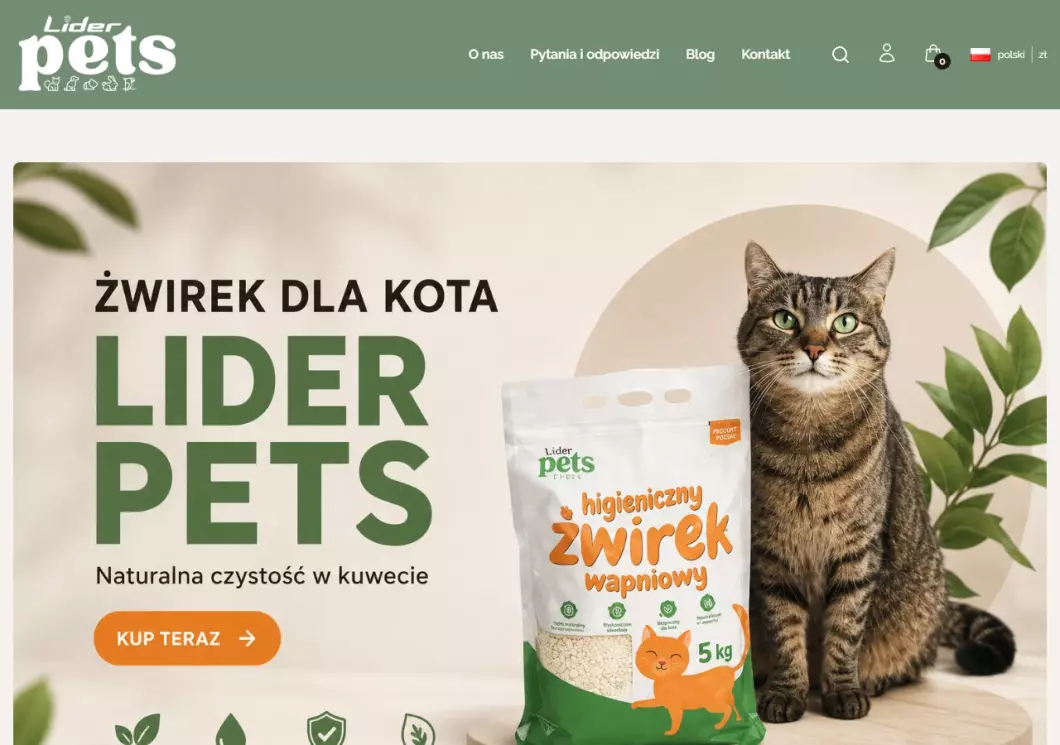 Zrzut ekranu strony Lider pets